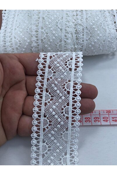 FdayAksesuar Dekoratif Şerit Aksesuar Beyaz Desenli Kenar Güpür Kenar Dantel ...