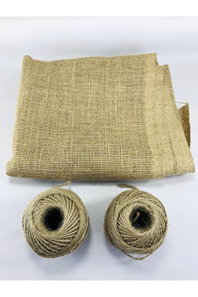 FdayAksesuar Διακοσμητική Κορδέλα Αξεσουάρ Ψάθινο Σετ Σακιών Τζούτας με Σχοιν...