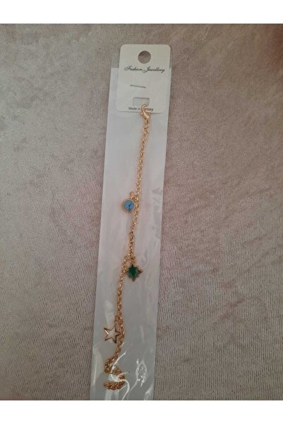 Yeşil Yaprak Gold Zincir Bileklik