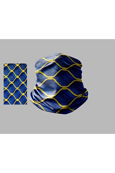 Buffalo Sarı Lacivert Tasarımlı Motorcu Çok Amaçlı Outdoor Boyunluk Unisex Ba...