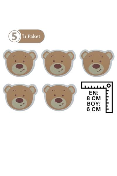 TURUNÇ AKSESUAR 5 Adet Ayı Kulp- Bebek Çocuk Genç Odası Kulpları Dolap Çekmece Kulp Mobilya Kulbu