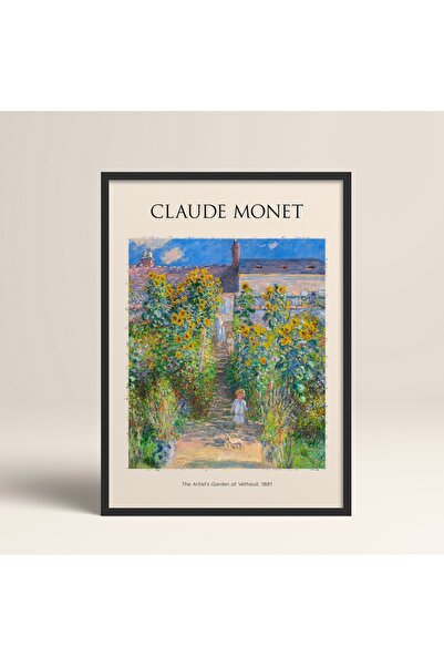 HOMEPACK Siyah Lamine Çerçeveli Claude Monet The Artist's Garden At Giverny Art Tablo
