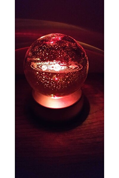 KAYAX Işıklı Standlı Cam Küre Gezegenler Isimli 11 Usb