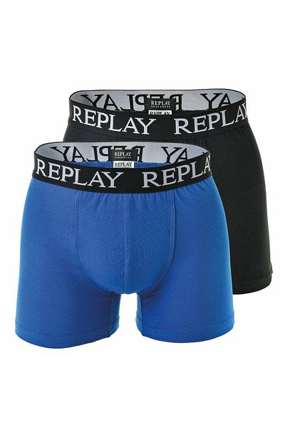 Replay Herren-Boxershorts, 2er-Pack – Badeshorts, Baumwollstretch