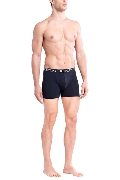 Replay Herren-Boxershorts, 2er-Pack – Badeshorts, Baumwollstretch