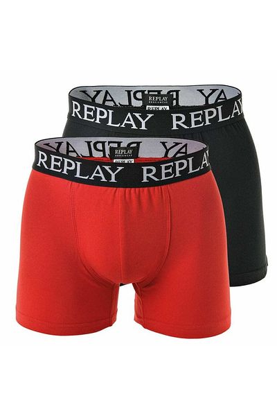 Replay Herren-Boxershorts, 2er-Pack – Badeshorts, Baumwollstretch