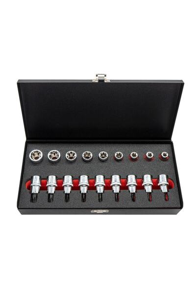 CETA FORM Cet Form 1/2" Torx Socket Set 18 Pieces (with Metal Box)