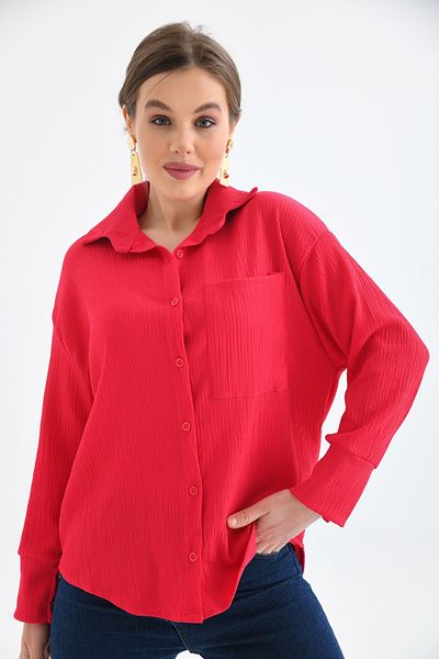 VOLT CLOTHİNG Dámská oversize košile s knoflíky na zádech