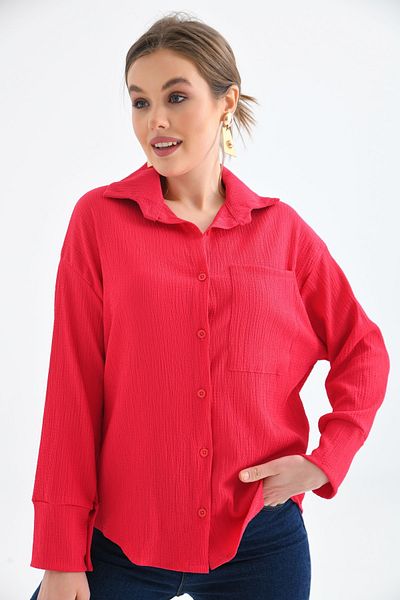VOLT CLOTHİNG Dámská oversize košile s knoflíky na zádech