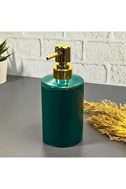 HomeTarz Porcelain Gold Luxury Δοχείο Υγρού Σαπουνιού Μπάνιου Τουαλέτας 300 Ml