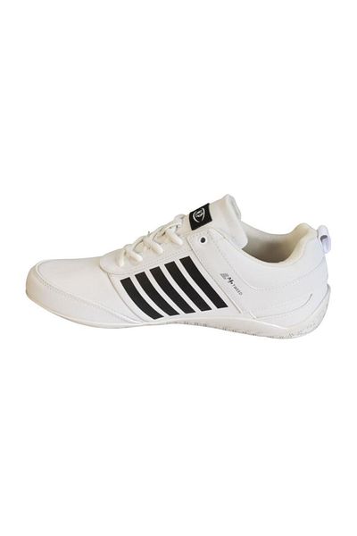 M.P. M.p Men's Black White Side Striped Lace Up Flat Comfort Sole Sneacer Casual Sports Shoes