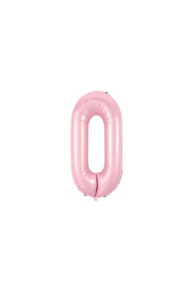 LOTUS PARTY 0 Year Old Pink Color Number Foil Balloon
