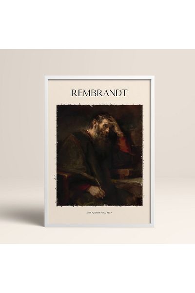 HOMEPACK Λευκό πλαίσιο Rembrandt Ο Αποστόλος Παύλος Πίνακας Μοντέρνας Τέχνης