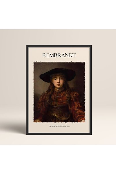 HOMEPACK Rembrandt, fata într-o ramă de fotografie, pictură de artă modernă c...