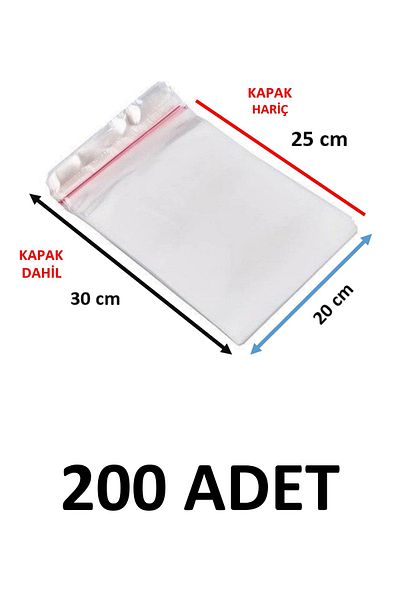 Yakutsan 200 Pieces Transparent Adhesive Bags - Opp Self-Adhesive Bright Bag 20X30 cm