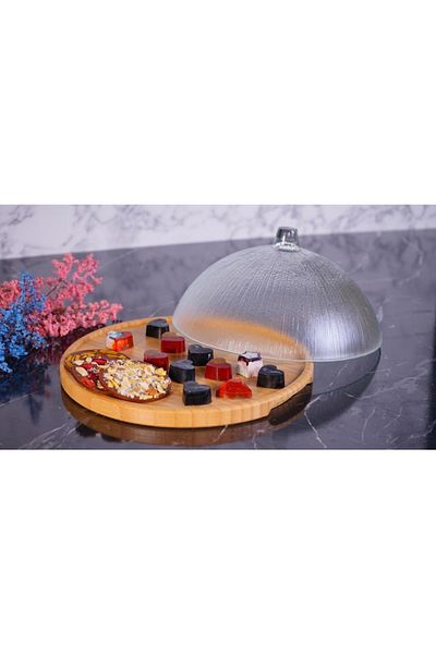 Bambum Kuga Glass Lid Cake Jar 26 Cm B3626