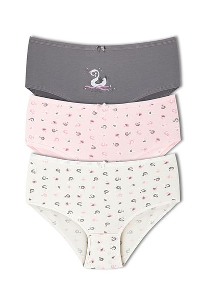 HNX 3-Piece Cotton Patterned High Waist Plus Size Panties