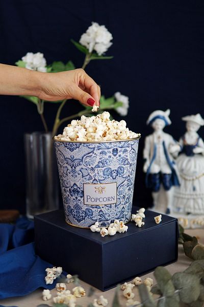 EVLE Metal Popcorn Box - Popcorn Bucket 13.5 Cm, Azulejos Er149-9n