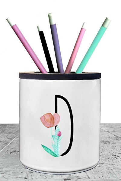 yhfoto Порцеланов държач за моливи с буква D - Axx24