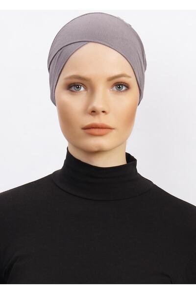 Ecardin Kadın Çapraz Bone Tesettür Hazır Kaymaz Türban Hijab Pratik Kayma Yap...