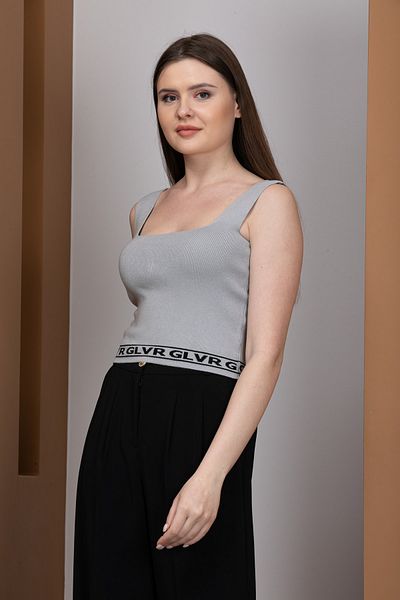 texin fashion Thick Strap Knitwear Crop Tank Top