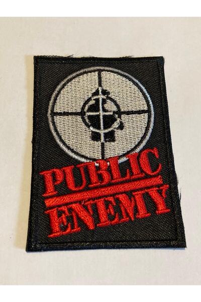 StüdyoÜmitTişört رقعة شعار Publıc Enemy - ختم، رقعة جينز ودانتيل