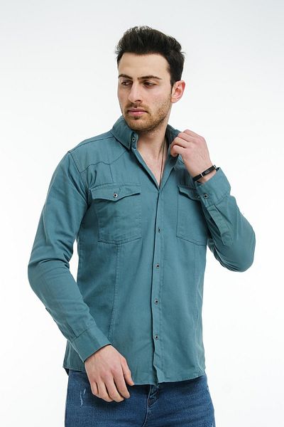 Oksit Ανδρικό πουκάμισο Brady Comfort Fit Double Pocket Gabardine Lycra