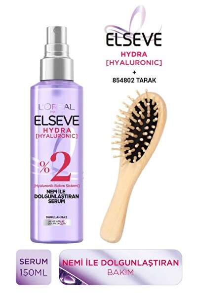 ELSEVE Hydra Hyaluronic Nem Ile Dolgunlaştıran Saç Bakım Serumu Ve Ahşap Tarak 150 ml