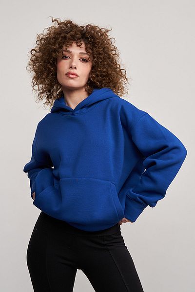 MBEY1989 Mbey Oversize Σακί Μπλε Hoodie - Unisex