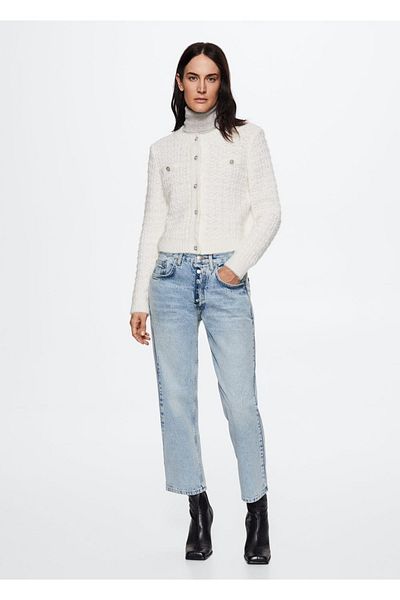 MANGO Woman Straight Cut Crop Jeans