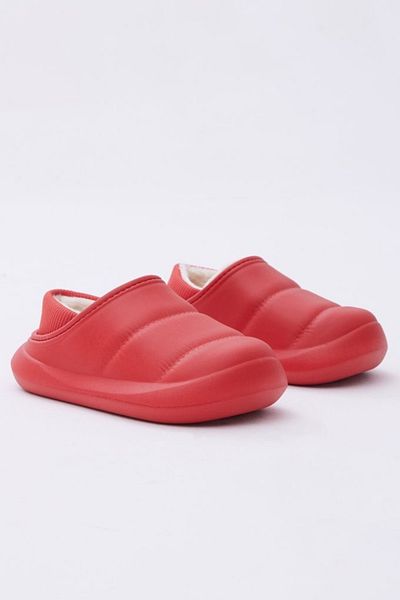 hyggers - Unisex κόκκινες παντόφλες μάλλινες αδιάβροχες άνετες παντόφλες γραφείου για το σπίτι