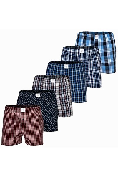 MG-1 Herren Web-Boxer, 6er Pack - Classic Boxer-Shorts, gemustert, Spar-Pack
