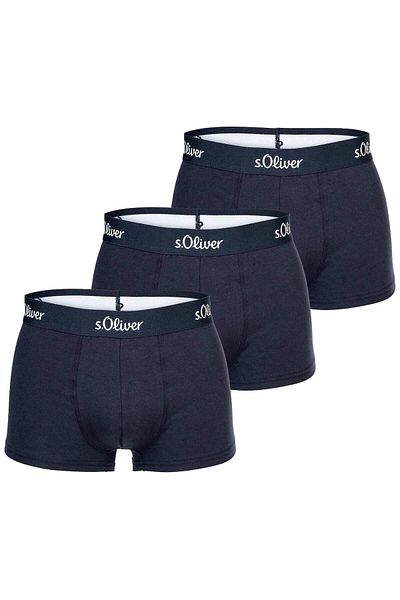 s.Oliver Herren Boxershorts, 3er Pack - Trunks, Hipster, Baumwoll-Stretch