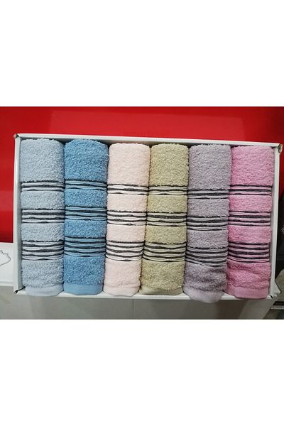 Çapa Home Gift Daily Dowry Set of 6 Hand and Face Towels 50 X 90