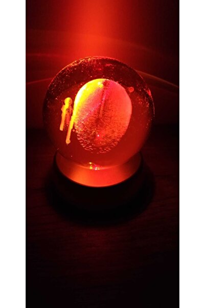 KAYAX Işıklı Standlı Cam Küre Kozmonot Dünya Yanyana 15 Usb