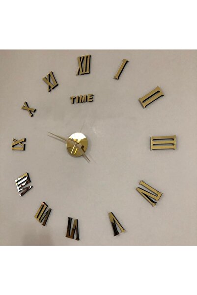 Genel Markalar Altın 3d Pleksi Roma Saat 60x90 Cm 60 x 90 Modern