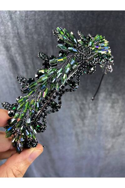 Bride Aksesuar Dünyası Νυφικό Αξεσουάρ Μαλλιών Νυφικό Πράσινο Κρυστάλλινο Μον...