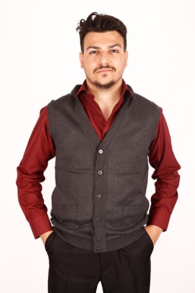 MODA Vestă pentru bărbați, tricotaje subțiri afumate