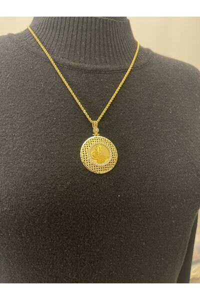 Üresinler Kuyumculuk 8 Ayar Altın Kazaziye Tuğralı Kolye Seti