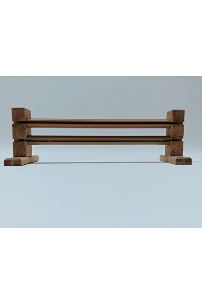 BeSe HOME Çift Raylı Çetray Rustik 125 Cm Perde Askısı Perde Kornişi