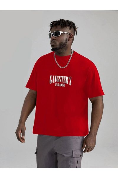 Machetta Plus Size Gangster's Paradise Printed Oversize Crew Neck T-shirt