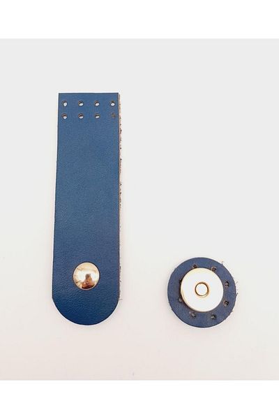 angel çanta aksesuar 11x3 εκ. Navy Blue Πραγματικό Δερμάτινο Επίπεδο Κάλυμμα Τσάντας με ελαφρύ χρυσό μέταλλο