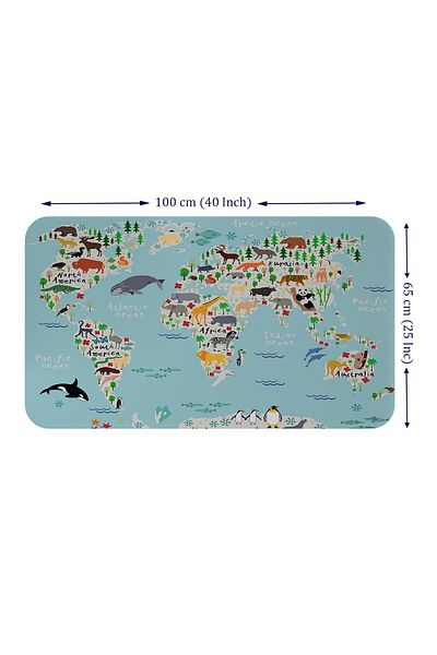 bolürün Educational World Map - Kids and Baby Room Wall Sticker