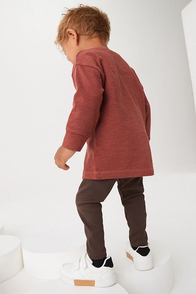 Next Baby Cotton Rust Brown Top and Bottom Set
