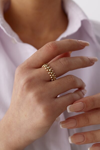 YAVUZ KUYUMCULUK 14 Ayar Altın Çivi Tasarım Yüzük