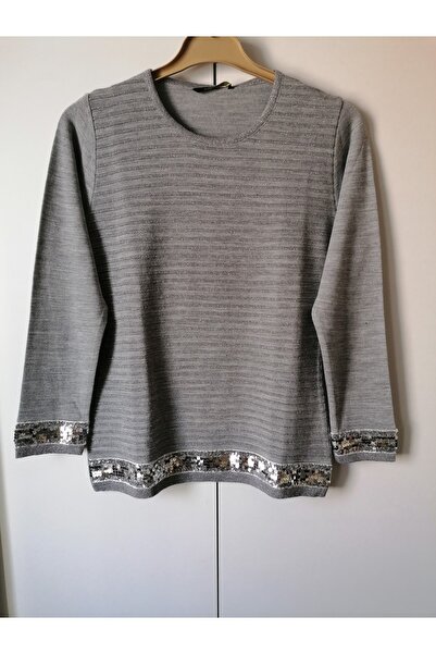 anne moda ankara Triko Işıltılı, Pul Payetli Şık Kazak