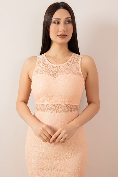 PULLIMM Rochie de seară midi din dantelă cu decolteu 13301