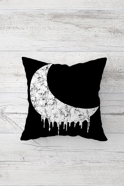 on the clouds Moon And Geometric Patterned Hidden Zippered Throw Pillow Cover Sofa Pillow Cover Set (4pcs)
