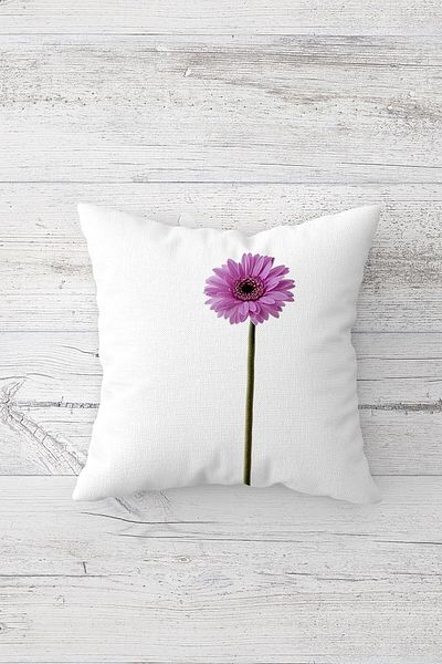 on the clouds Chicory And Colorful Circles Patterned Hidden Zippered Throw Pillow Cover Sofa Pillow Cover Set(4pcs)