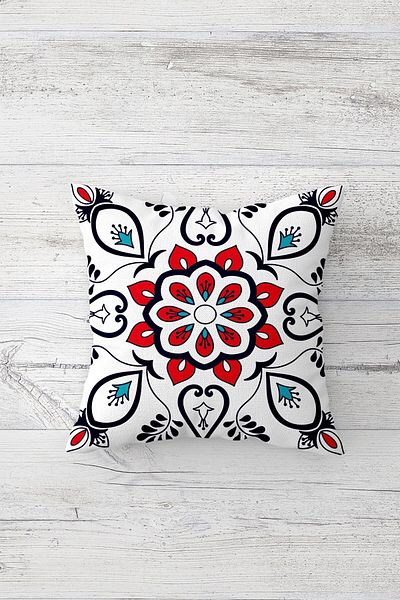 on the clouds Tile Patterned Turquoise Hidden Zippered Throw Pillow Cover Sofa Pillow Cover Set (4 Pieces)